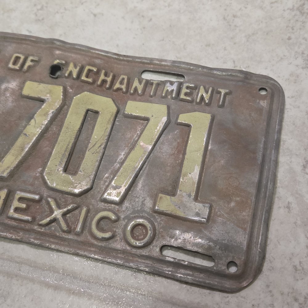 Vintage New Mexico License Plate - Rustic Brown and Gold - Picture 5 of 9